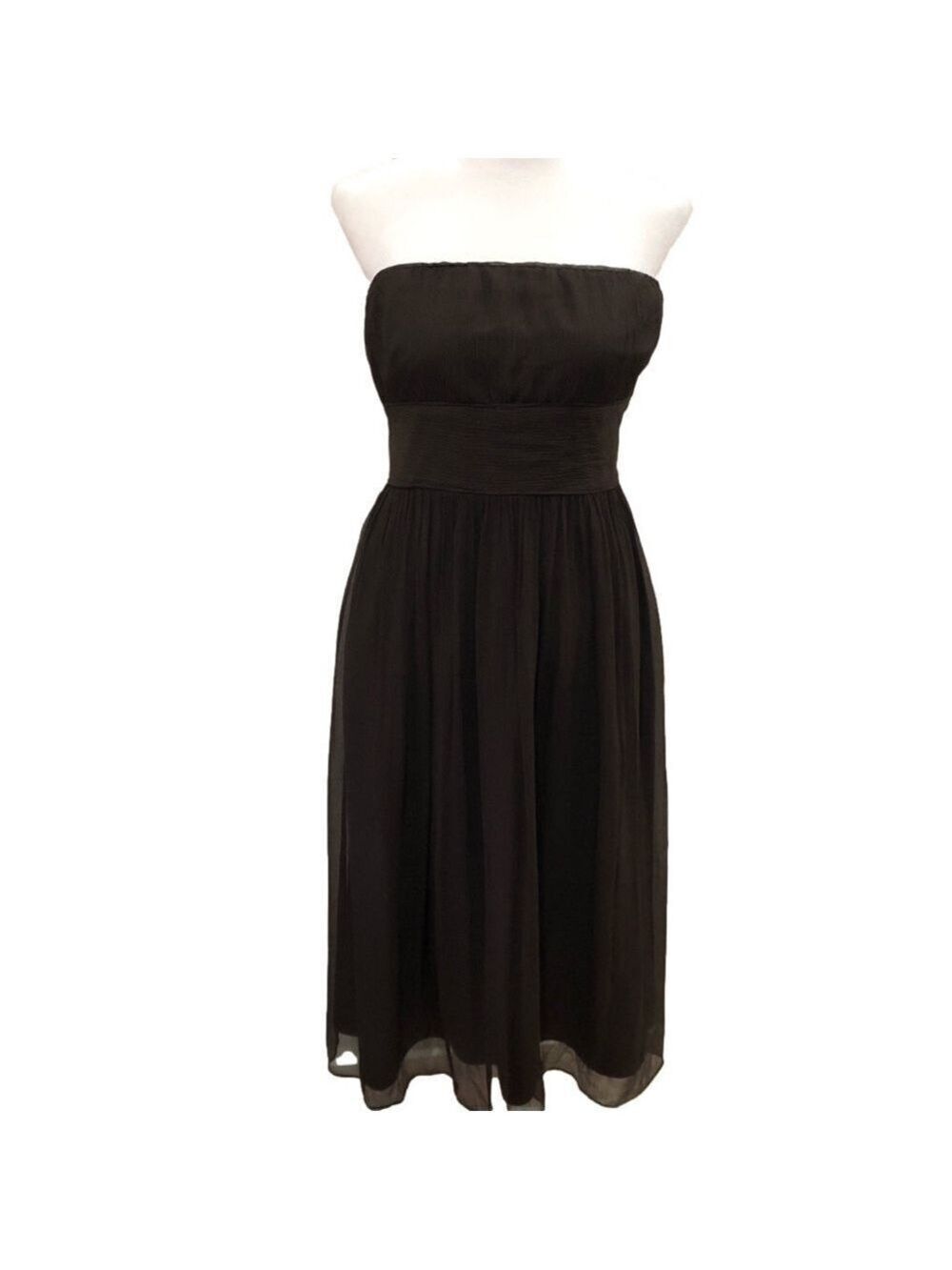 J. Crew brown,strapless,100% silk,  knee length, cocktail,prom dress. Size 8